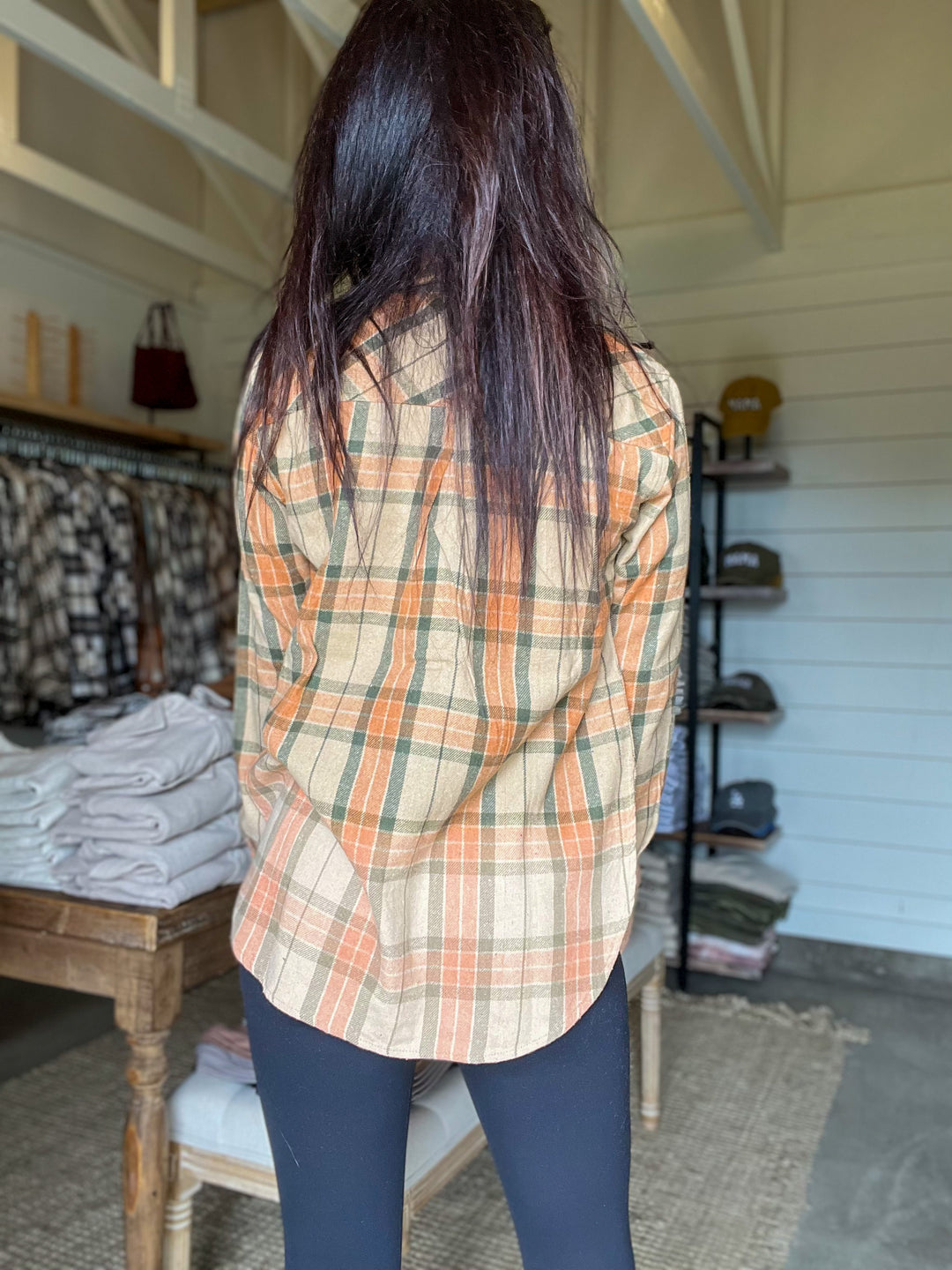 Orange Plaid Flannel