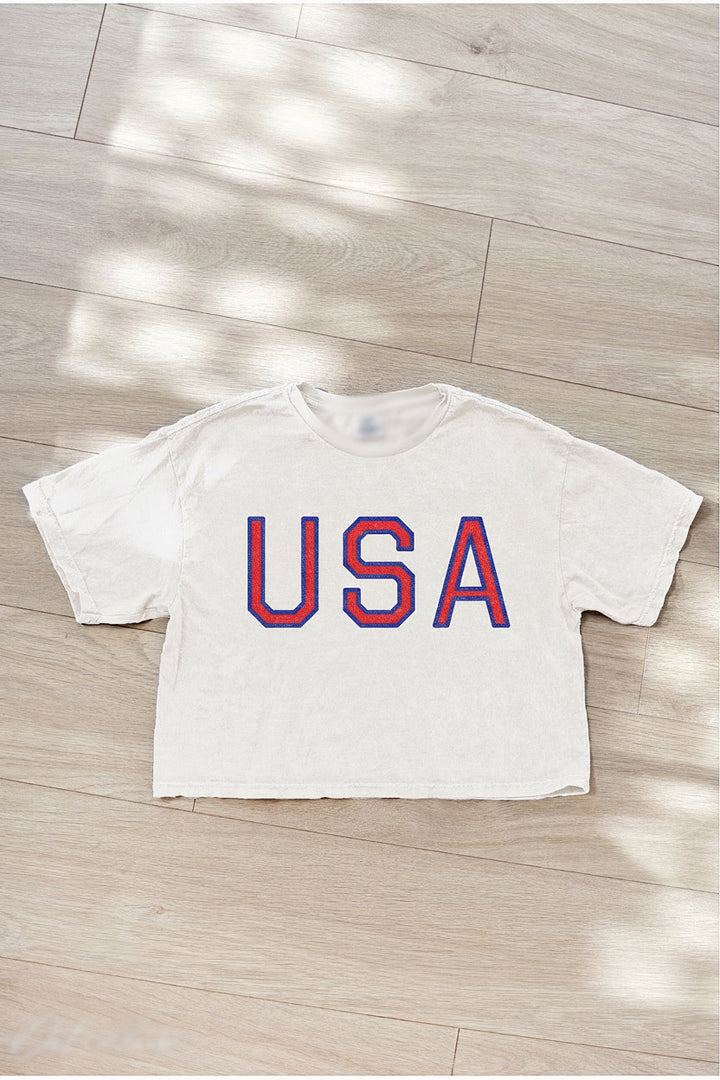 USA Cropped Tee