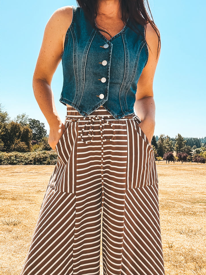 Denim Cropped Vest