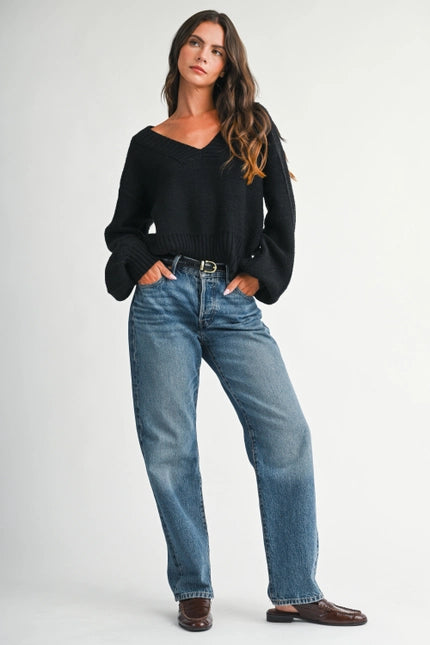 Black V Neck Sweater