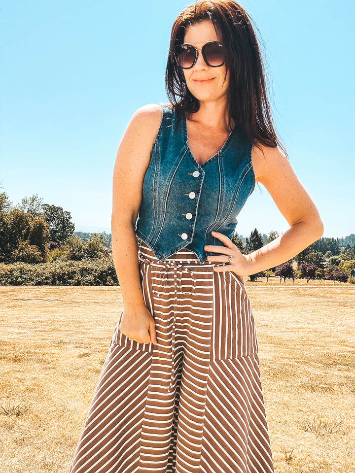 Denim Cropped Vest