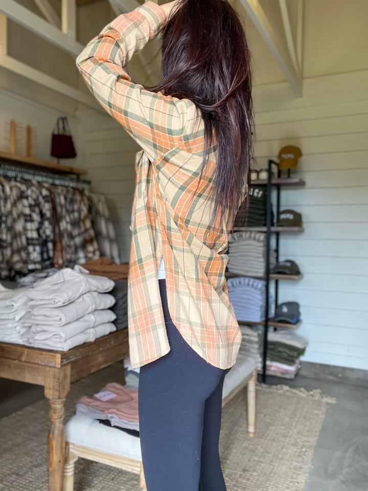 Orange Plaid Flannel