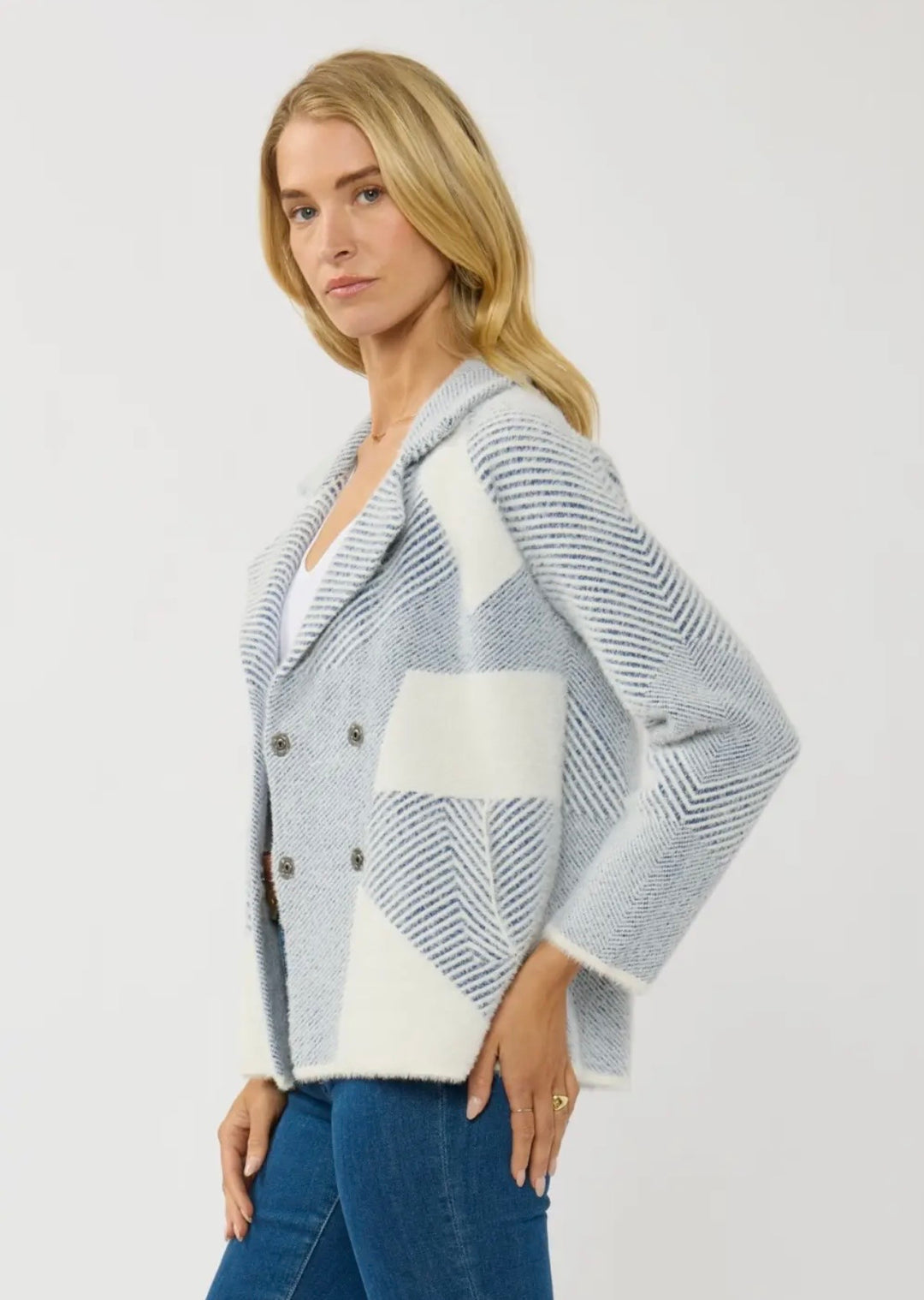 Double Breasted Sweater Jacket