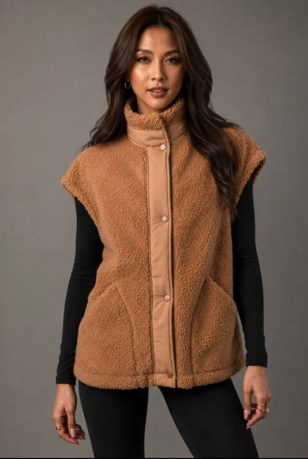Camel Fleece Vest