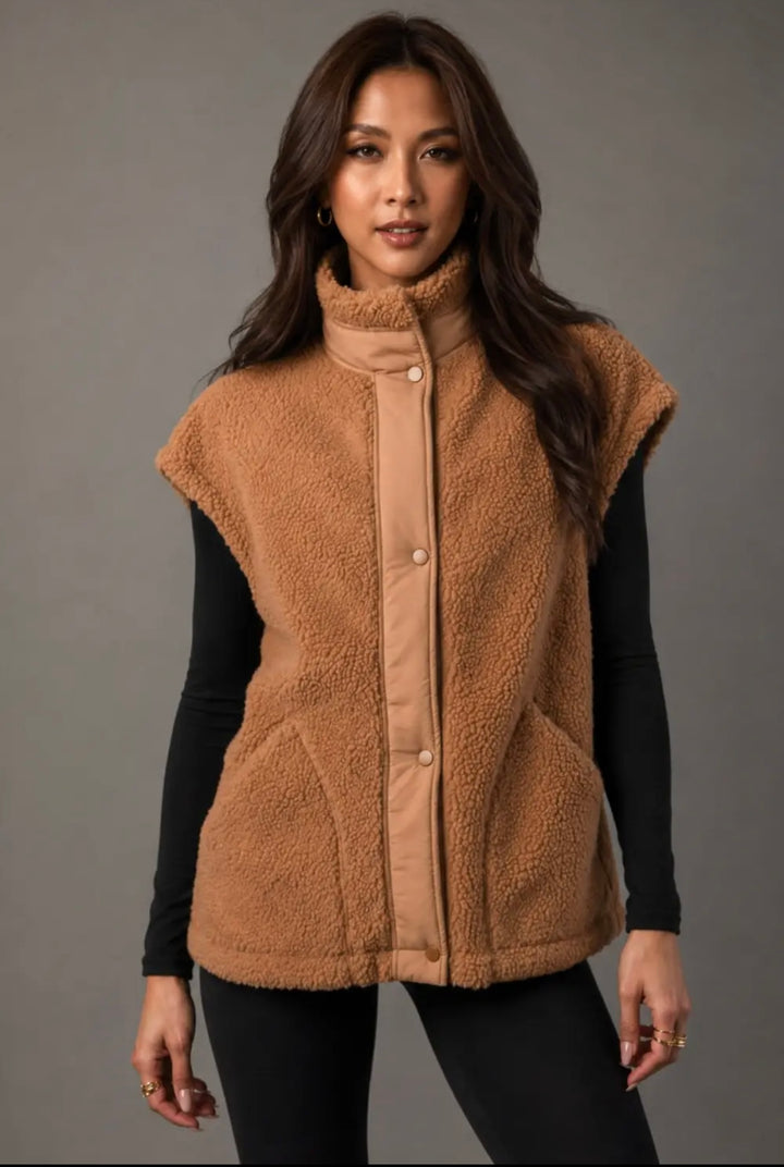 Camel Fleece Vest