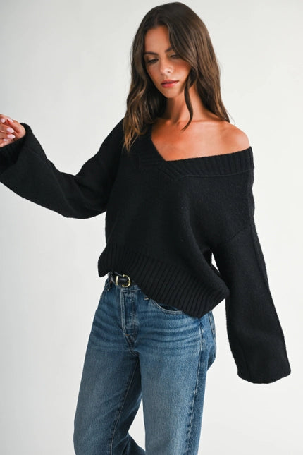 Black V Neck Sweater