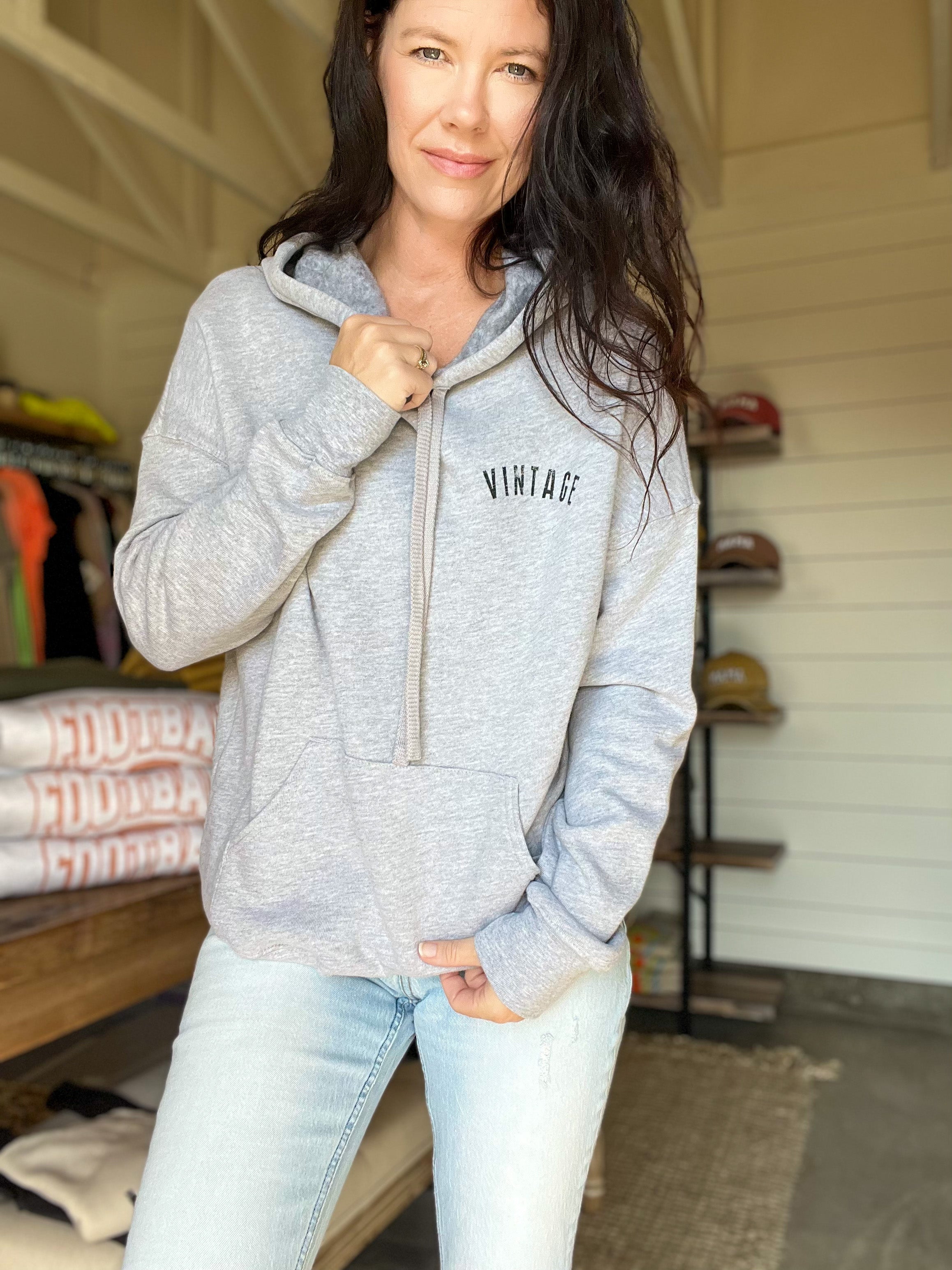 Grey Vintage Hoodie Nolee Boutique